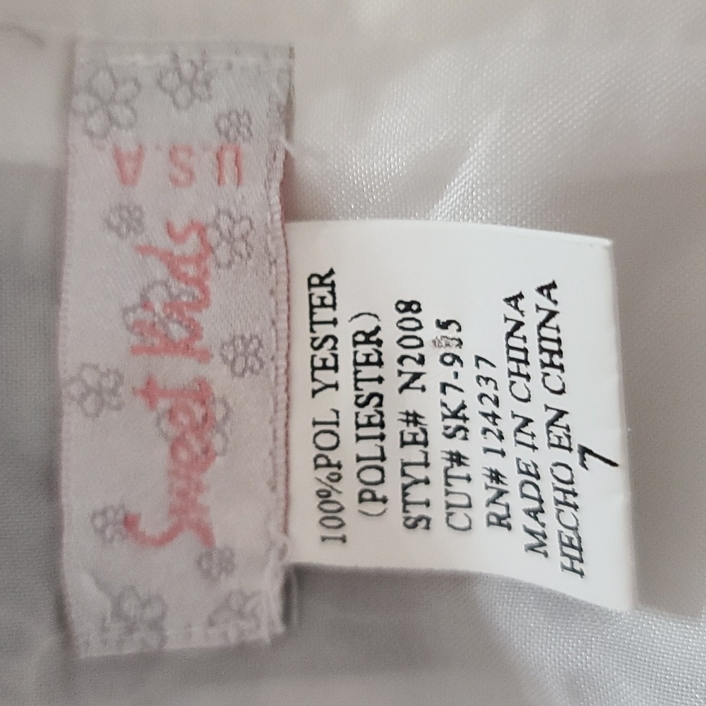Sweet Kids USA Girls Formal Dress Maxi Brown/Cream Lace Up Zip Crinoline Sz 7 - Picture 9 of 11